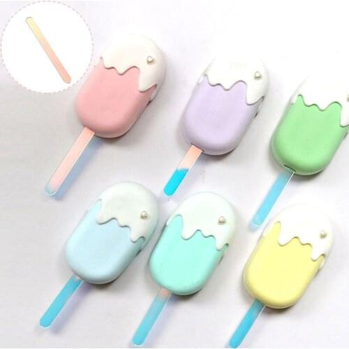 1PC Acrylic Ice Cream Sticks Popsicle Stick Multicolor BlIce Cream Tools DIY Handmade Making Crafts For Kitchen Mold Accessories
