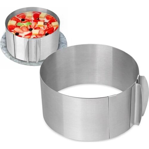 1Pcs Stainless Steel Adjustable 6-12 Inch Mousse Ring Mold 3D Round Cake Molds Kitchen DIY Cake Baking Moulds Decorating Tools