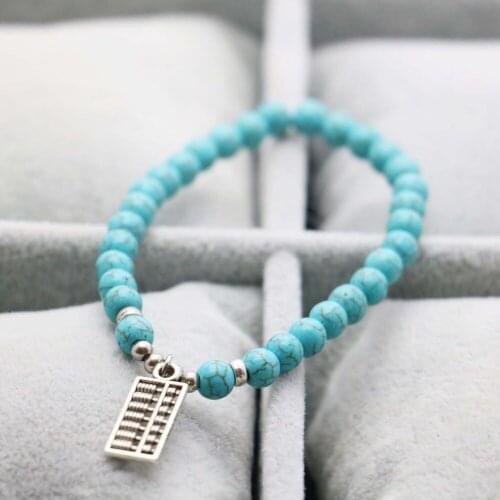 6mm Retro style Chalcedony beads Natural stone Bracelet hand chain for women girls Pendant Abacus Jewelry Design Christmas gifts