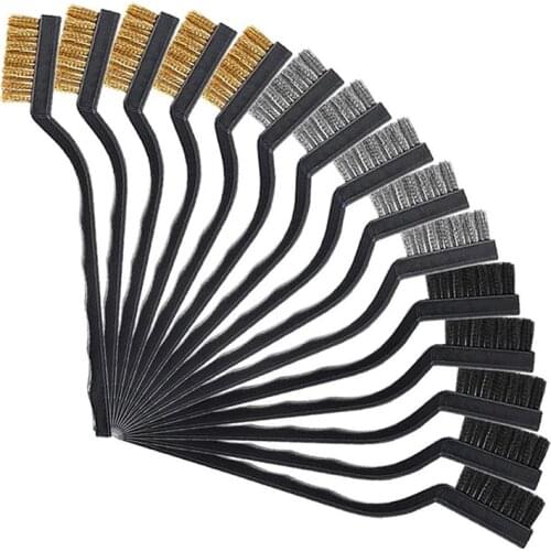 7-Inch Mini Cleaning Derusting Industrial Brush Stainless Steel Wire Copper Plating Wire Toothbrush Type Crafts Polishing Brush