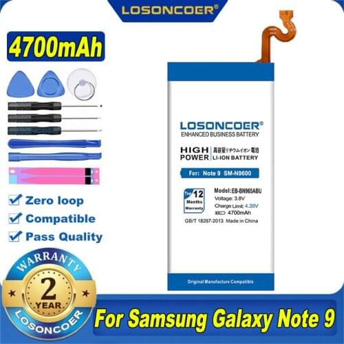 LOSONCOER 4700mAh EB-BN965ABU For Samsung Galaxy Note9 Note 9 N9600 SM-N9600 N960U SM-N960F SM-N965F Mobile Phone Battery