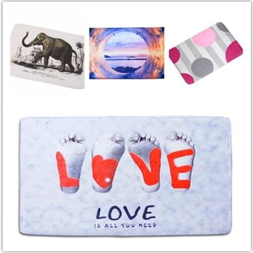 Digital art wild elephant kitchen rugs door mat anti-slip waterproof bath mats