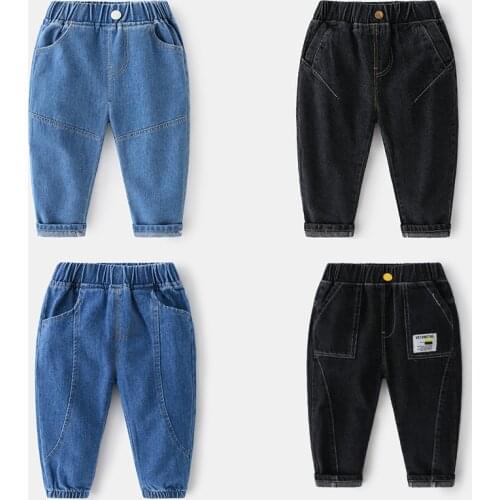 Kids Boys Demin Jeans Children Autumn Clothes 2021 Toddler Loose Jeans Fashion Boy Clothes 2-6Y Boy Pants