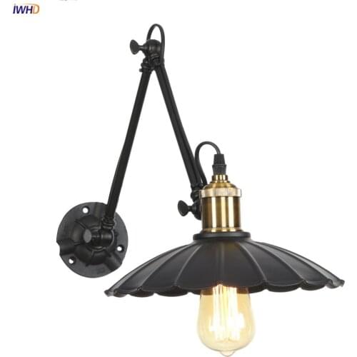 IWHD Antique Retro Wall Lights Fixtures Bedroom Cafe Stair Light Loft Industrial Decor Vintage Wall Lamp Sconce Applique Murale
