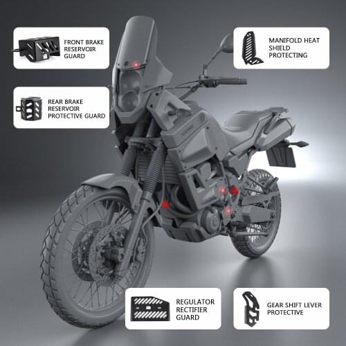 Manifold Heat Shield Gear Shift Lever Brake Reservoir Regulator Rectifier Guard Protector Cover For Yamaha Tenere XT660Z XTZ 660