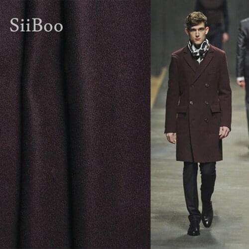 Elegant thick style coffee color yarn-dyed 80% wool viscose fabric for women/men winter suit set coat tessuto di lana SP6016