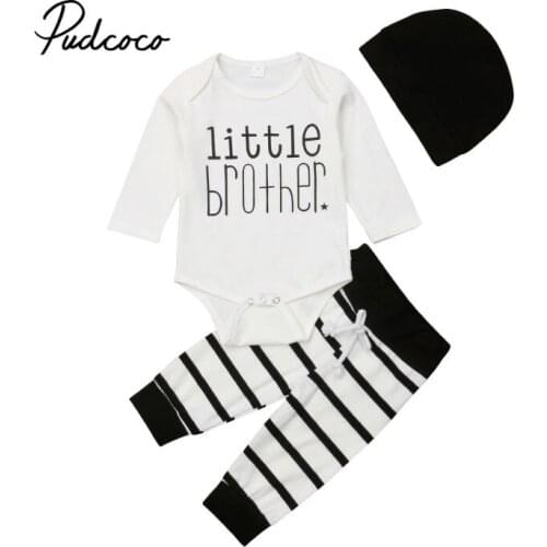 Baby Boys Girls Clothing Set Cotton Newborn Baby Clothes Long Sleeve Christmas Letter Print Bodysuit+Pants+hat Infant Outfits