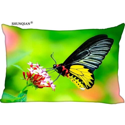 Hot Nice Butterfly Flower Rectangle Pillowcase Zipper Wedding For Bedroom Pillow Cover Custom Pillow Case 612