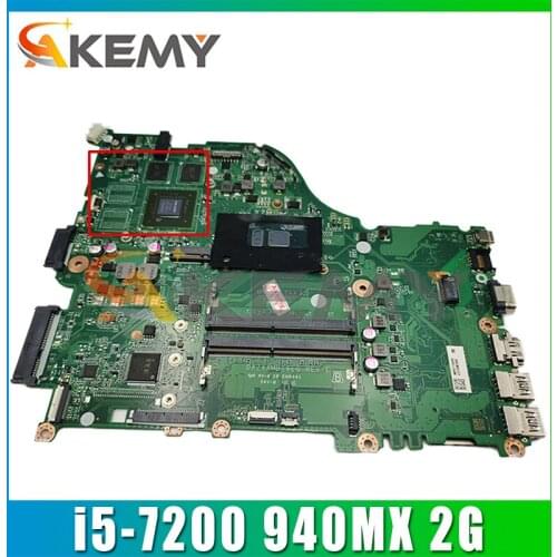 For ACER Aspire E5-575 F5-573 F5-573G E5-575G ZAA X32 Laptop Motherboard DAZAAMB16E0 i5-7200 CPU 940MX 2G-GPU 100% Fully Tested