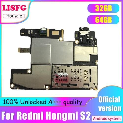 LISFG Good Working For Xiaomi RedMi S2 HongMi S2 Motherboard 100% Unlocked Original For HongMi RedMi S2 Logic Board Mainboard