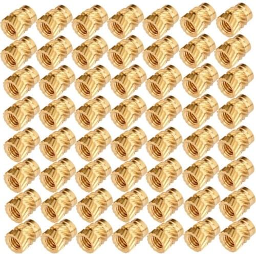 100Pcs M3 Thread Knurled Brass Threaded Heat Set Heat Resistant Insert Embedment Nut for 3D Printer Retail
