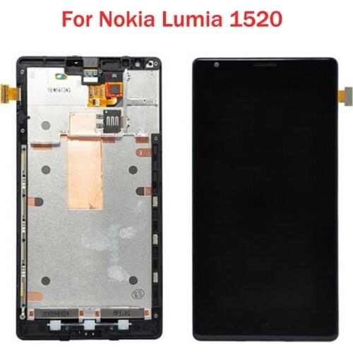 Original For Nokia Lumia 1520 LCD Display with Touch Screen Digitizer Assembly with frame Free Shipping
