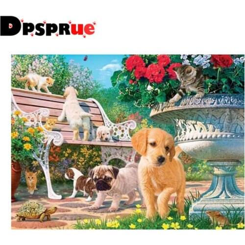 Dpsprue Full Square/Round 5D Diy Diamond Painting Cross Stitch "Animal Dog" Diamond 3D Embroidery Mosaic Home Decor Gift D035