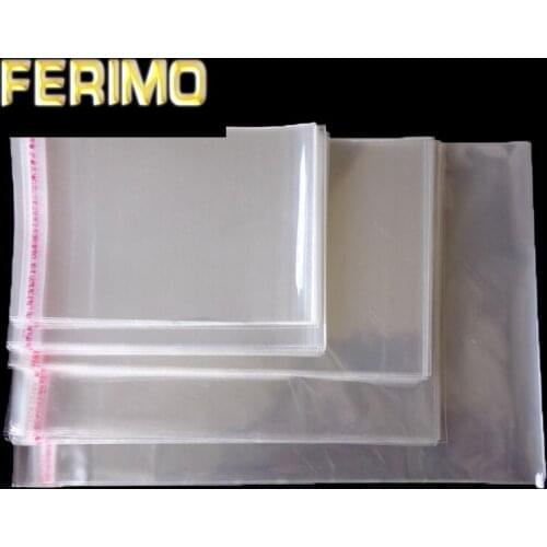 50pcs Resealable Plastic Clear Transparent Bags Cellophane Self-adhesive Plastic Opp Bag Packing Storage Poly Gift Bag 10 Sizes