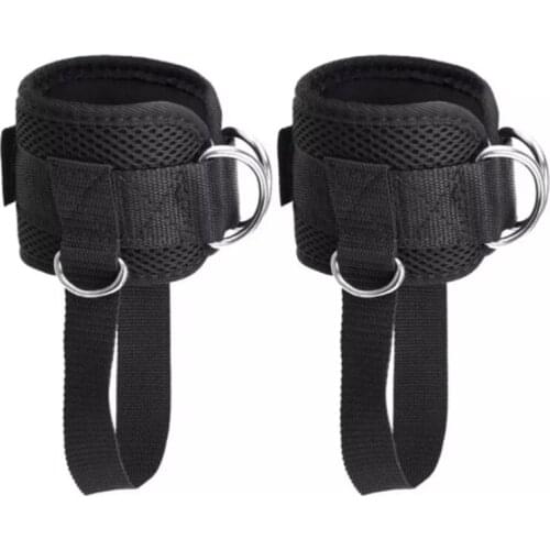Adjustable Ring Ankle Straps with Foot Strap Cable Machine Fitness Thigh Glute Exercises Padded Ankle Cuffs Accessories