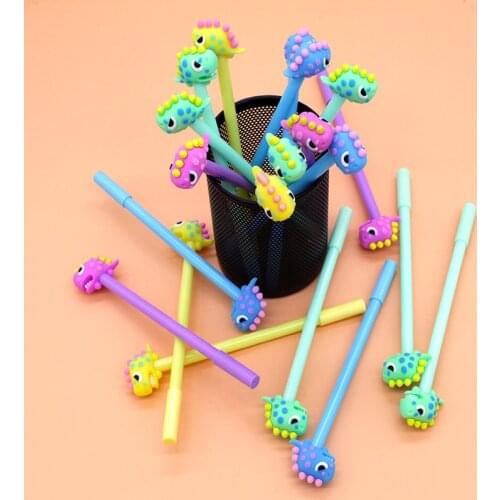 10PCS Kawaii Cute Dinosaur Gel Pen Stationery Gift 0.5mm Black Ink Pen For Diary Supplies School Office Writing Pen