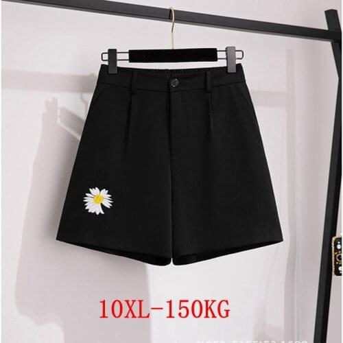 Large size ladies big shorts plus size 8XL 9XL 10XL summer cotton big stretch sports casual loose plus size 50 black blue shorts