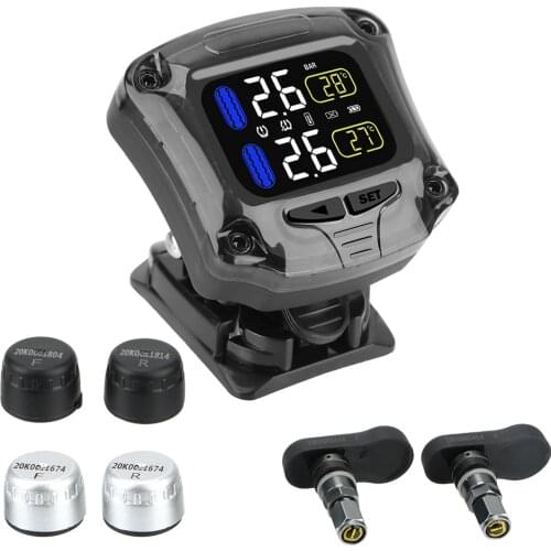 Motorcycle Motorbike Tire Pressure Monitoring System MOTO TPMS LCD Screen Display Motorcycle Tire Pressure Sensor