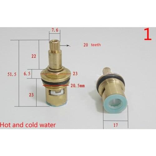 Replacement Brass Quarter Turn Tap Valves Ceramic Disc Cartridges 20 teeth 1/2"