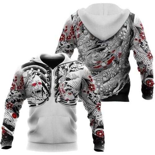 Japan Art Tattoo Full Printing 3D All Over Printed Unisex Hoodie Men Sweatshirt Streetwear Zip Pullover Casual Jacket Tracksuit