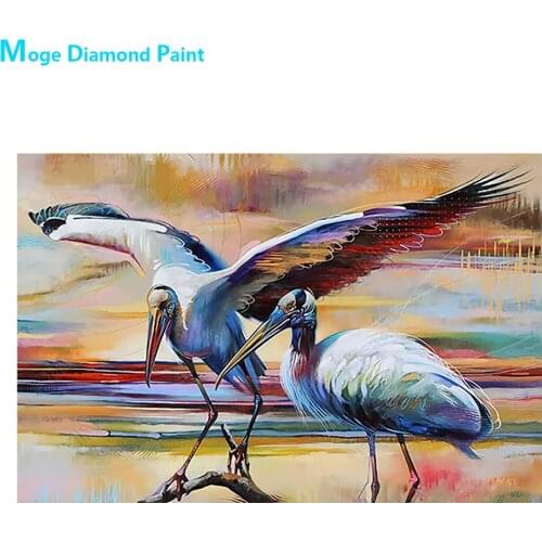 Heron Animal Diamond Painting Bird Abstract Oil Round Full Drill Nouveaute DIY Mosaic Embroidery 5D Cross Stitch Home Gift