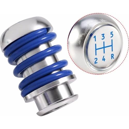 Universal Fit AT MT Gear Shift Knob Car Styling Aluminum Metal Spring 5 Speed Manual Transmission Gearstick Lever Shifter Knob