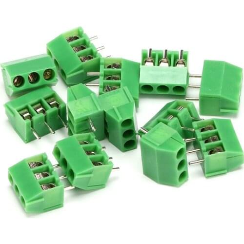 10pcs KF350-2P 3P Green Pin Screw Terminal Block Connector KF350 3.5mm Pitch amphenol connector 250V/10A