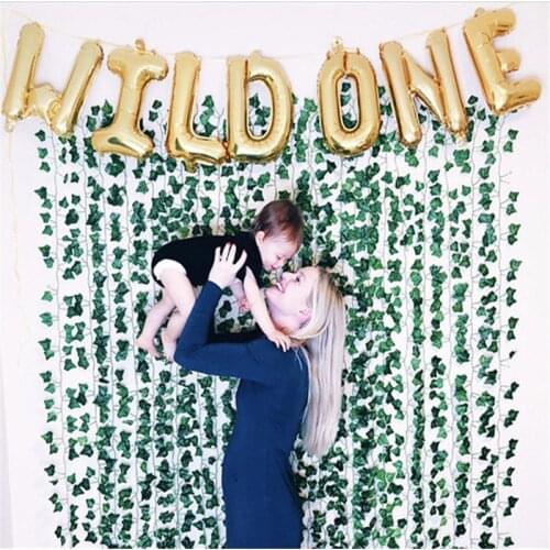 1set 16inch Rose gold Wild One/One Foil Balloon Baby Shower 1th Birthday Party Decoration balloons children ONE Year Old Globos