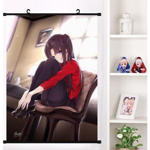 Japan Anime Fate/stay night Tohsaka Rin Sexy Cosplay Wall Scroll Mural Poster Wall Hang Poster Otaku Home Art Decor Collect Gift