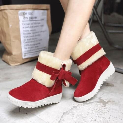 Plush Women Boots 2021 Fashion Brand Winter Booties Women Zipper Ankle Botas Mujer Keep Warm Snow Boots for Woman Winter Shoes
