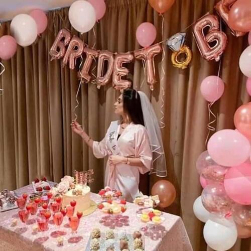 1set 16inch Happy Wedding Bride To Be Foil Letter Balloons Bridal Shower Wedding Room Decorations Bachelor Party Balloon Supplie