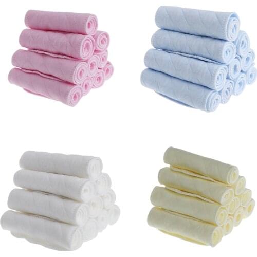 10-pack of newborn soft diaper inserts, reusable and easy to use, washable 3-layer baby cotton-blend diaper, suitable for baby