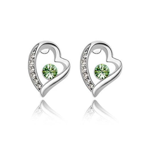 100% Fine ladies transparent classic earrings 925 sterling silver hazelnut green earrings bride Christmas gift E078