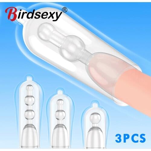 3PCS Penis Sleeve For Men Penis Enlargement Condom Sex Delay Ejaculation Penis Sleeve Extender Dick Ring Cock Adult Sex Products