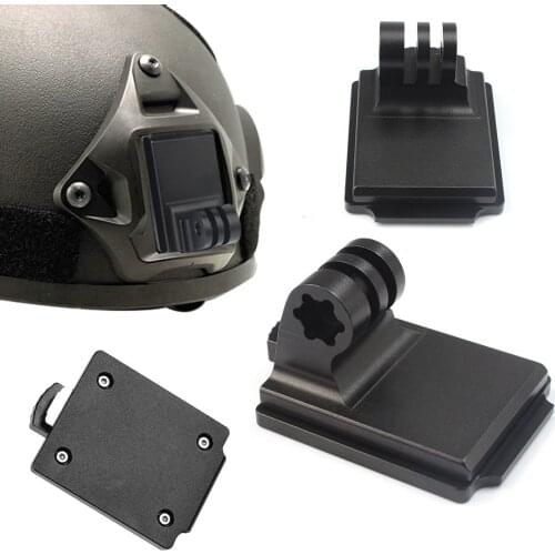Aluminum Helmet Fixed Mount 3 Hole NVG Base Holder Adapter for GOPRO Hero 7 4 5 6 Session Sjcam EKEN Action Video Sports Cameras