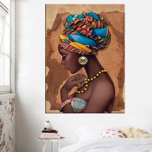 Africa canvas painting Wall Art Painting Pictures Posters and Prints Black Woman On canvas home decor Wall Pictures Living Room