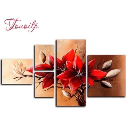 5pcs,Full,square&round Diamond Embroidery,5D,Red flower Diamond Painting,Cross Stitch,3D,Diamond Mosaic,diamond pattern,Crafts