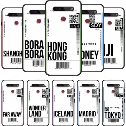 Air ticket cute first class For LG G8 V30 V35 V40 V50 V60 Q60 K40S K50S K41S K51S K61 K71 K22 ThinQ 5G Phone Case