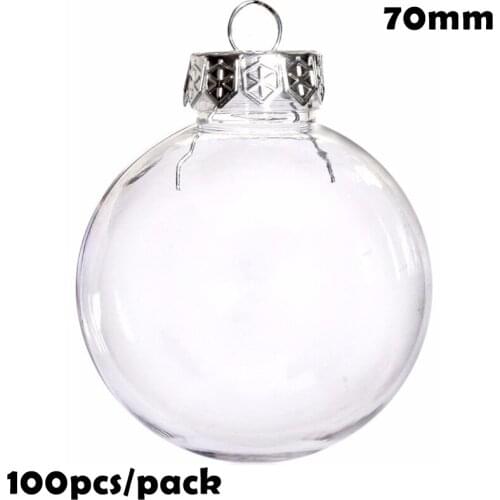 Free Shipping DIY Paintable/Shatterproof Christmas Decoration Ornament 70mm Plastic Ball, 100/Pack