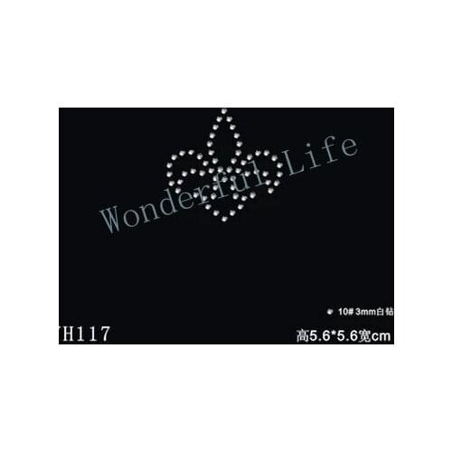 Free Shipping small size logo Hot Fix Rhinestones Motifs Iron white clear crystal