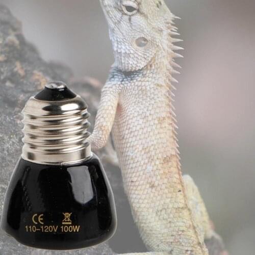 Pet Heating Light Bulb E27 25W 50W 75W 100W Mini Infrared Ceramic Emitter Heat Lamp Bulb Black For Reptile Pet Brooder equipment