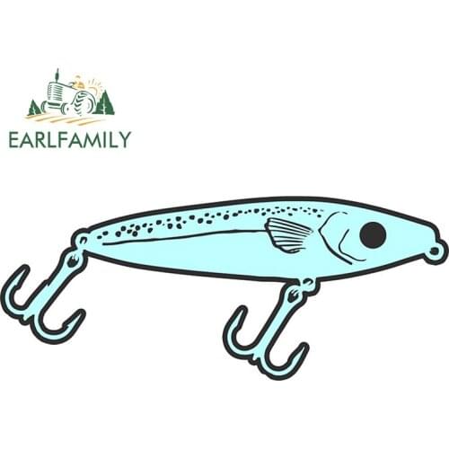 EARLFAMILY 13cm x 5.4cm for Fishing Lure Anime Car Assessoires Stickers Campervan Decal Motorcycle Laptop Waterproof Sunscreen