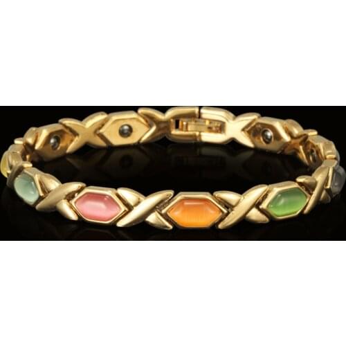 Eif Dock Hight Qulaity Health Magnet Bracelet Rainbow Color Opal Bracelets & Bangles For Man Jewelry Wholesale Pulseira Feminina