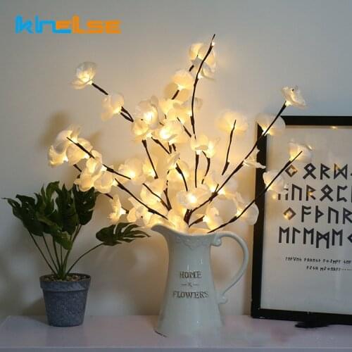 Simulation LED Orchid Branch Night Lights 20 Bulbs Christmas Vase Filler Flower Fairy Lamp Kids Bedrom Gift Desk Decor Lighting