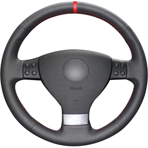 Black PU Artificial Leather Car Steering Wheel Cover for Volkswagen Golf 5 Mk5 VW Passat B6 Jetta 5 Mk5 Tiguan 2007-2011