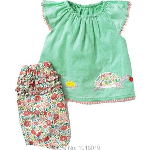 New 2021 Brand Quality 100% Cotton Baby Girls Clothing Sets Short Sleeve Children Clothing Summer Baby Girls Clothes Set Outwear