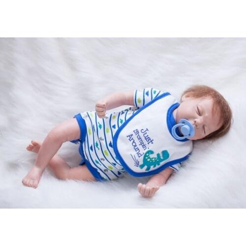 NPK Boneca Reborn 20inch Soft Silicone Vinyl Dolls 50cm Soft Silicone Reborn Baby Doll Newborn Lifelike bebes Reborn Dolls
