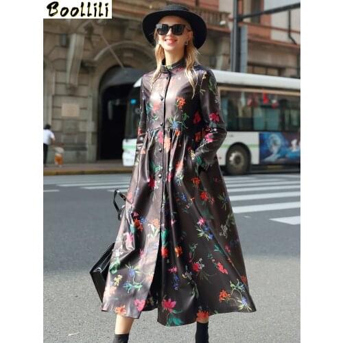 Boollili Real Leather Jacket Women Clothes 2020 Sheepskin Coat Genuine Leather Jacket Print Autumn Winter Coat Women