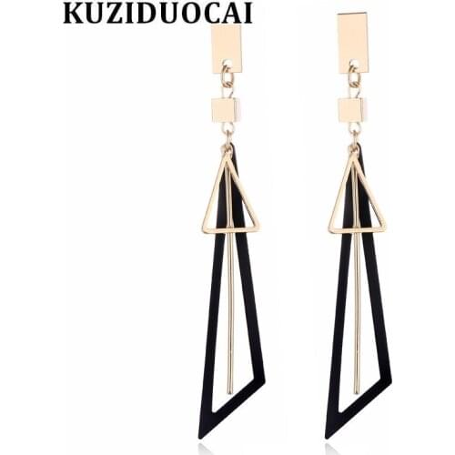 Kuziduocai 2018 New Hot ! Fashion Fine Jewelry Bohemia Metal Copper Alloy Triangle Geometry Stud Earrings For Women Gifts E-1334