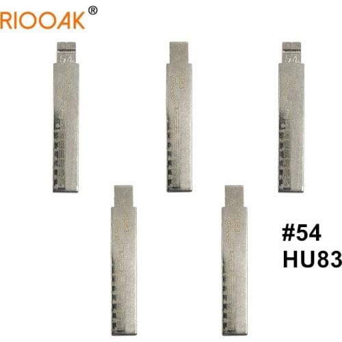5pcs HU83 #54 2 In 1 Lishi Key Blade Uncut Metal Shearing Teeth Blank Engraved Line Blade For Peugeot 508 Citroen